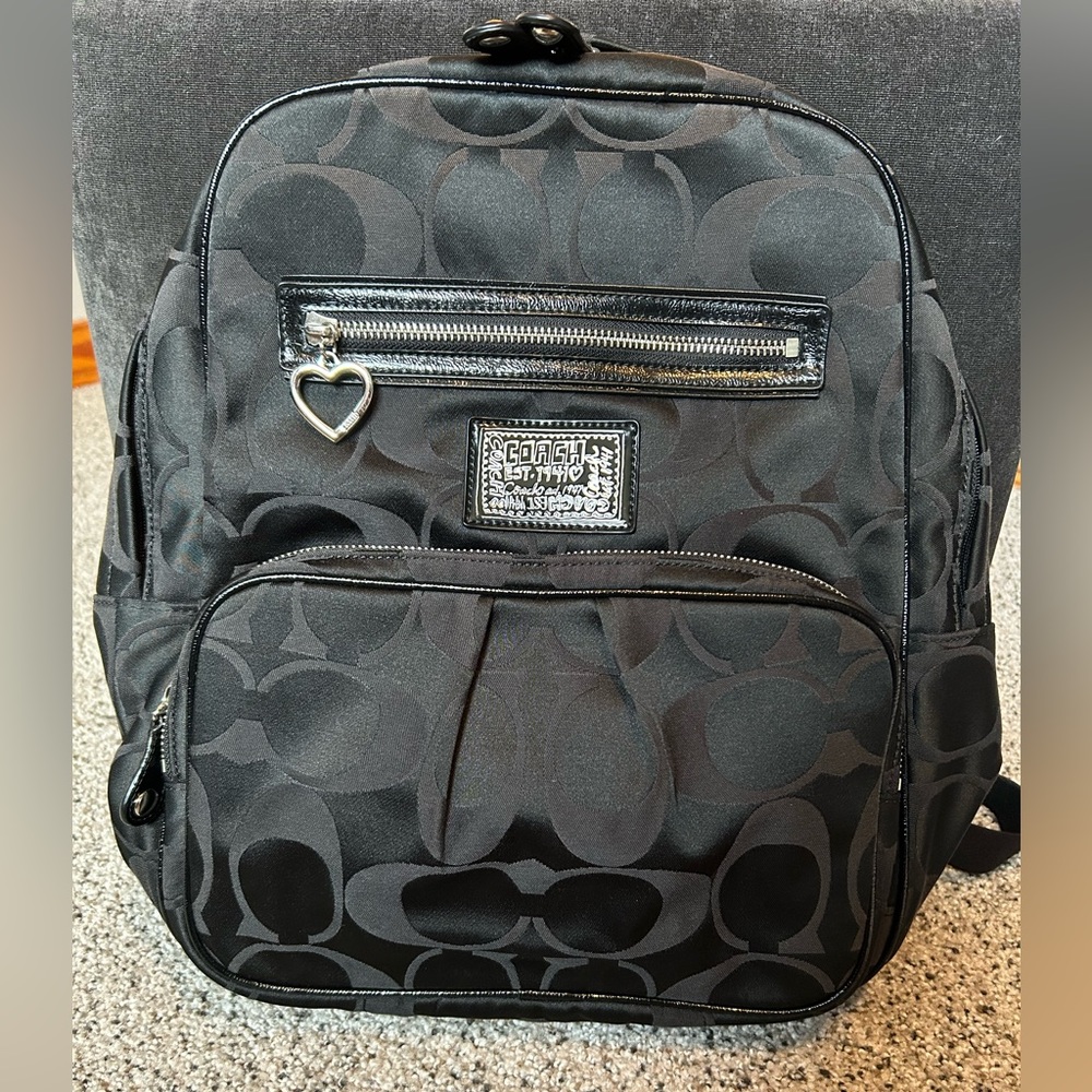 Gently Used Authentic Black Coach Poppy Backpack